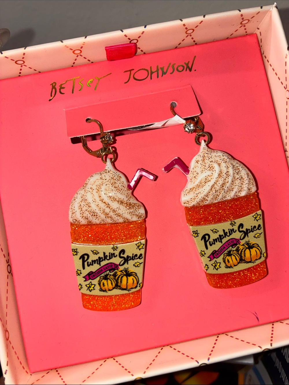 Betsey Johnson Pumpkin spice earrings